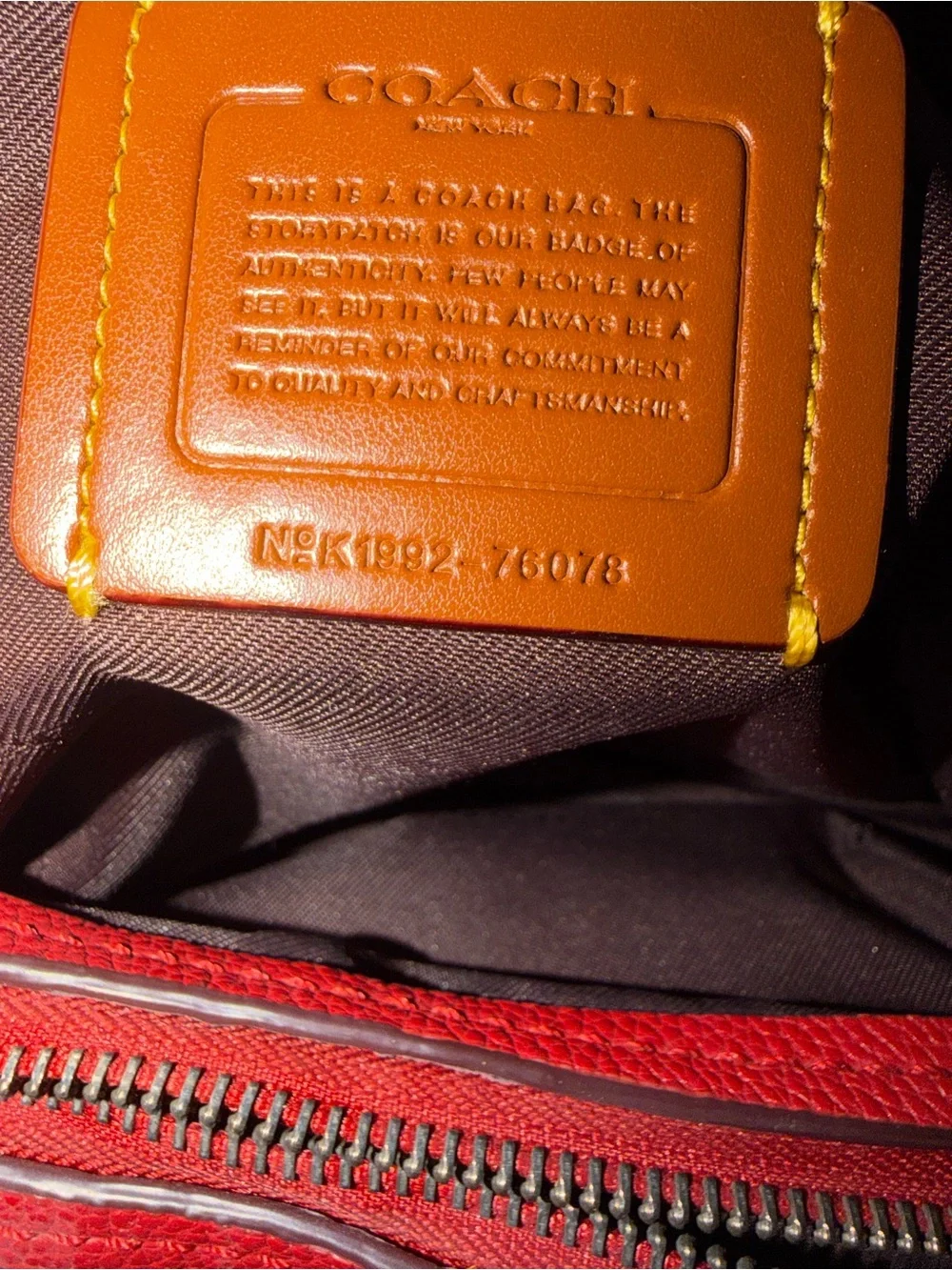 Coach signature/ red leather shoulder bag